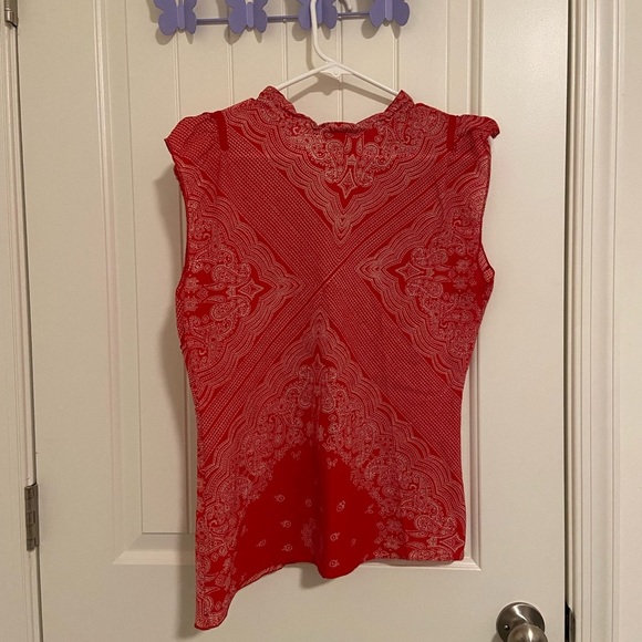 Vintage Blue Plate women’s handkerchief ruffle sleeveless sequin top — large - Picture 5 of 6